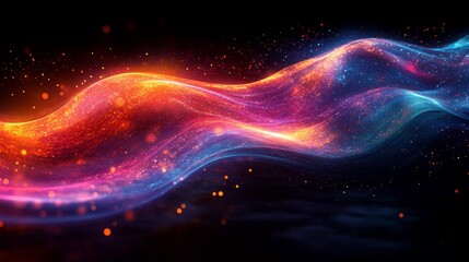 Obraz premium Vibrant energy flow in abstract form - generative ai