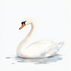 Fototapeta premium Minimalist Swan Watercolor Art for Kids