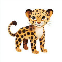 Cute Leopard Watercolor Art for Children's Decor