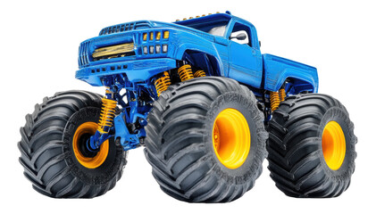 Obraz premium Blue monster truck with large tires, cut out - stock png.