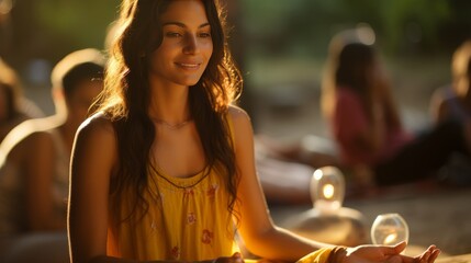 Harmonious yoga studio  reflecting tranquility through balanced movement and mindful poses