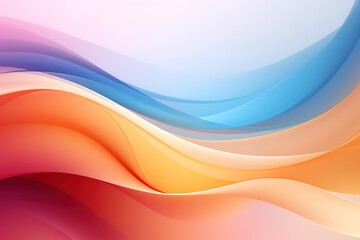 Abstract background with vibrant wavy shapes in shades of blue, orange, and red.