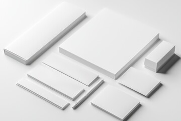 Realistic blank stationery set mockup isolated created with generative ai