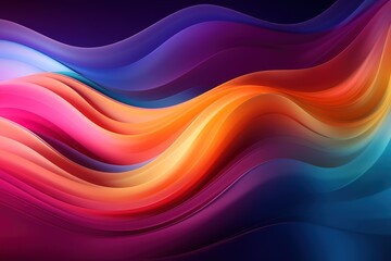 Abstract background with vibrant, flowing waves in colors of purple, blue, orange, and pink.