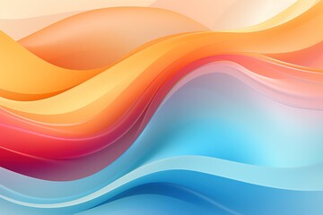 Abstract background with vibrant, flowing waves in orange, red, and blue hues.