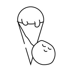 ice cream coconut tropical line icon vector. ice cream coconut tropical sign. isolated contour symbol black illustration