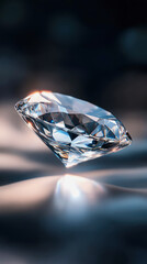 a shiny diamond on dark background, vertical