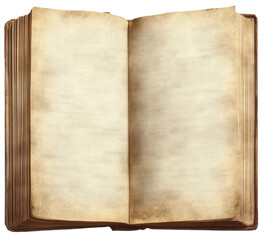 Open vintage book, cut out - stock png.
