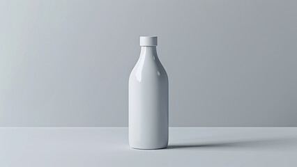Clean Minimalist White Bottle on Bright Background