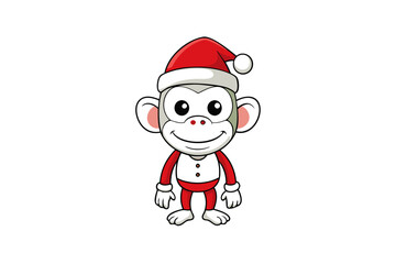 Funny Christmas Monkey SVG Design – Logo Icons, Line Art Vector, Cricut & Silhouette Cut Files, Vector Graphics for T-Shirts, Clipart & Graphic Elements