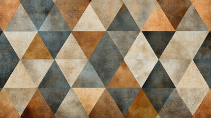 Fototapeta premium Simple Geometric Triangle Pattern in Earthy Tones - Abstract Background