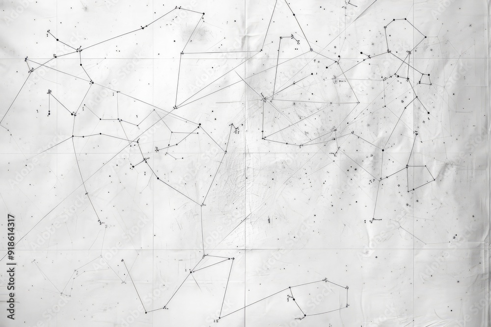 Leinwandbilder technology background with wire and connection in white background, map of the constellations in the
