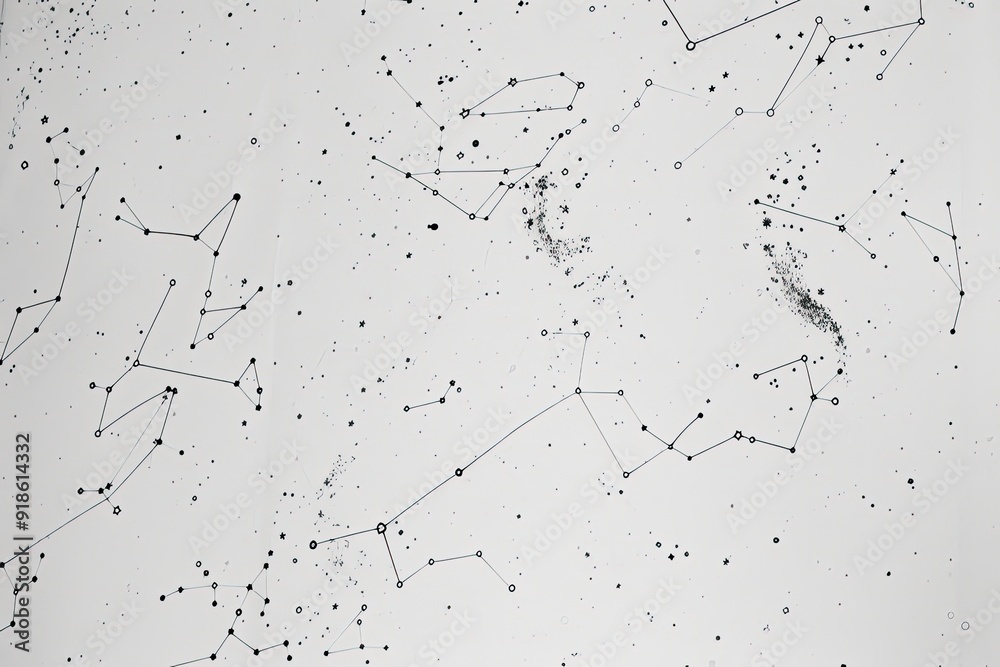Leinwandbilder technology background with wire and connection in white background, map of the constellations in the