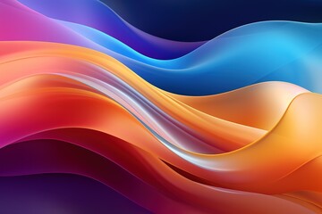 Abstract vibrant wavy background with pink, orange and blue hues.