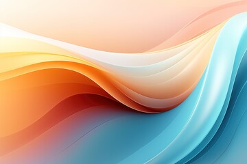 Abstract wave background with blue, orange and white hues.
