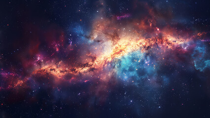 Expansive Galaxy with Nebula and Stars