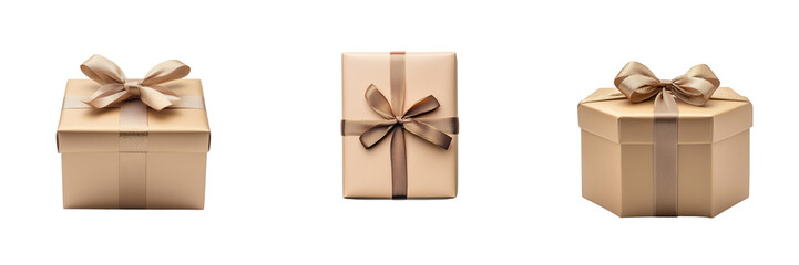 Obraz premium Set of birthday present boxes isolated on transparent background 