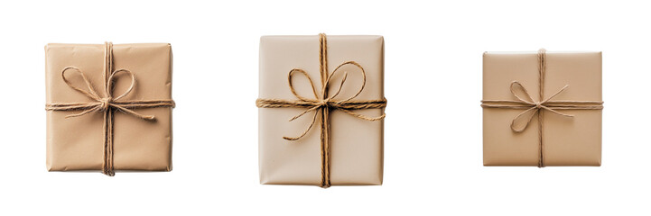 Set of birthday present boxes  isolated on transparent background 