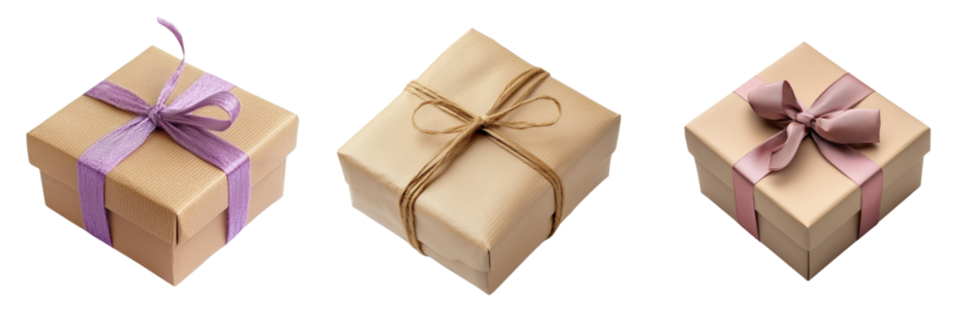 Set of birthday present boxes  isolated on transparent background 