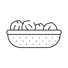 onion plate line icon vector. onion plate sign. isolated contour symbol black illustration