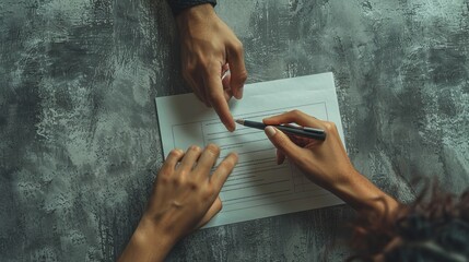 Symbolic Union Hands Signing Marriage Agreement with Pen