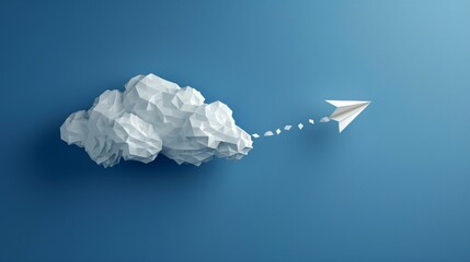 Skyward Soar 3D Paper Airplane Symbolizing Swift Modern Communication