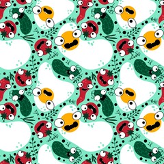 Autumn vegetable seamless tomatoes and cucumbers pattern for wrapping paper