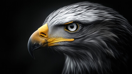 Majestic Eagle in Detailed Close-Up with Intense Gaze