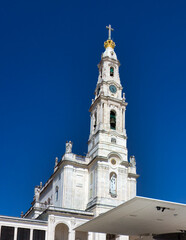 Fototapeta premium Central body of the beautiful sanctuary dedicated to Our Lady of Fatima in Portugal, a place of pilgrimage for many Catholic believers