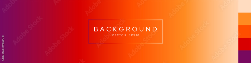 Wall mural sunset orange gradient banner background transition style with palettes vector design