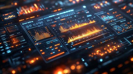 High-tech data analysis dashboard - generative ai