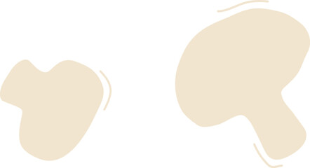 Cartoon mushrooms hand drawn, cute vegetable doodle, character mushroom simple icon. Funny child food isolated on white background. Baby naive vector illustration