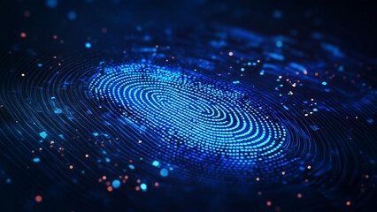 Futuristic Fingerprint Identity Authentication Background