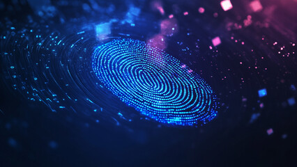 Futuristic Fingerprint Identity Authentication Background