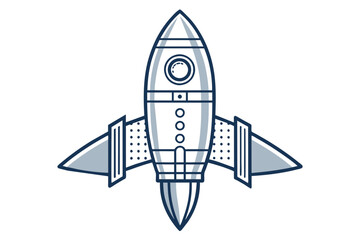 Obraz premium An icon of a rocket ship designed in black and white, representing adventure and the spirit of space exploration.