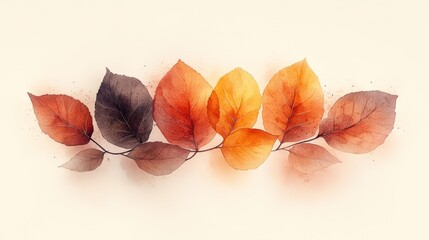 Autumn leaves watercolor - generative ai