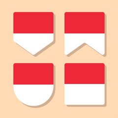 Indonesian flag with various shapes vector eps for design element, decoration, banner, emblem, promotion, event, holiday, social media post, icon, poster, etc. Editable and scalable.