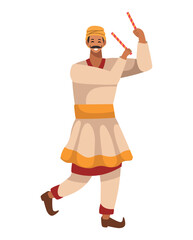 indian man celebrating onam festival