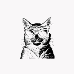 Fototapeta premium Cool Cat in Sunglasses - Vibrant Vector Silhouette Design
