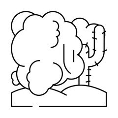 sandstorm weather line icon vector. sandstorm weather sign. isolated contour symbol black illustration