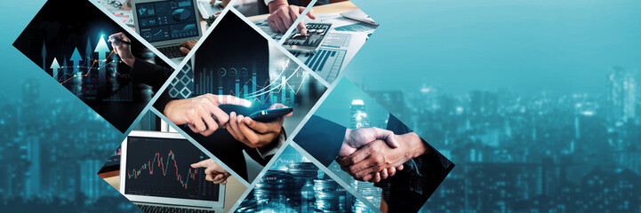 Futuristic business digital financial data technology concept for future big data analytic and...