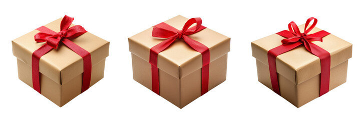 Obraz premium Set of birthday present boxes isolated on transparent background