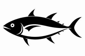 Fototapeta premium Endangered Atlantic Bluefin Tuna Silhouette, Abstract & Geometric Art, line art, Vector kawaii and Cartoon & Logo