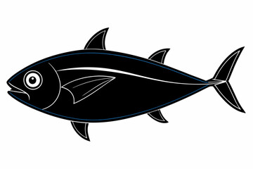 Endangered Atlantic Bluefin Tuna Silhouette,  Abstract & Geometric Art, line art,  Vector kawaii and  Cartoon & Logo