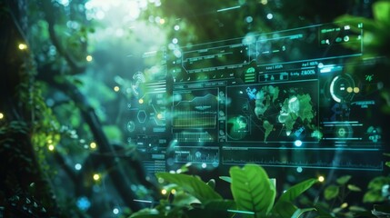 A digital interface displaying real-time environmental data, representing technology's role in monitoring and protecting the environment.