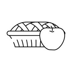 apple pie line icon vector. apple pie sign. isolated contour symbol black illustration