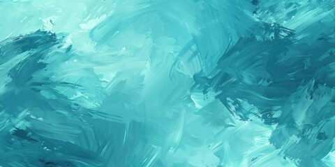 Obraz premium Abstract cyan painted background with dynamic brush strokes and a textured appearance. The vibrant blue tones create a refreshing and energetic visual effect, ideal for modern design projects.