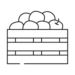apple harvest line icon vector. apple harvest sign. isolated contour symbol black illustration