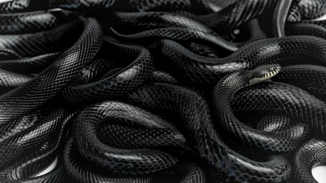 entangled black snakes background