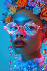 A Vision of Sparkle: Neon Lights and Jeweled Eyes